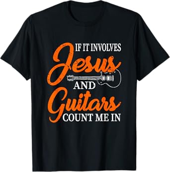 Funny Guitarist Christian Religious Guitar Player Gift Jesus T-Shirt