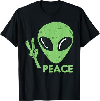 Alien Peace Cute Extraterrestrial Ufo Boys Girls Kids Women T-Shirt
