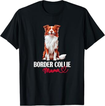 Cute Mama Mom Red Border Collie Lover T-Shirt
