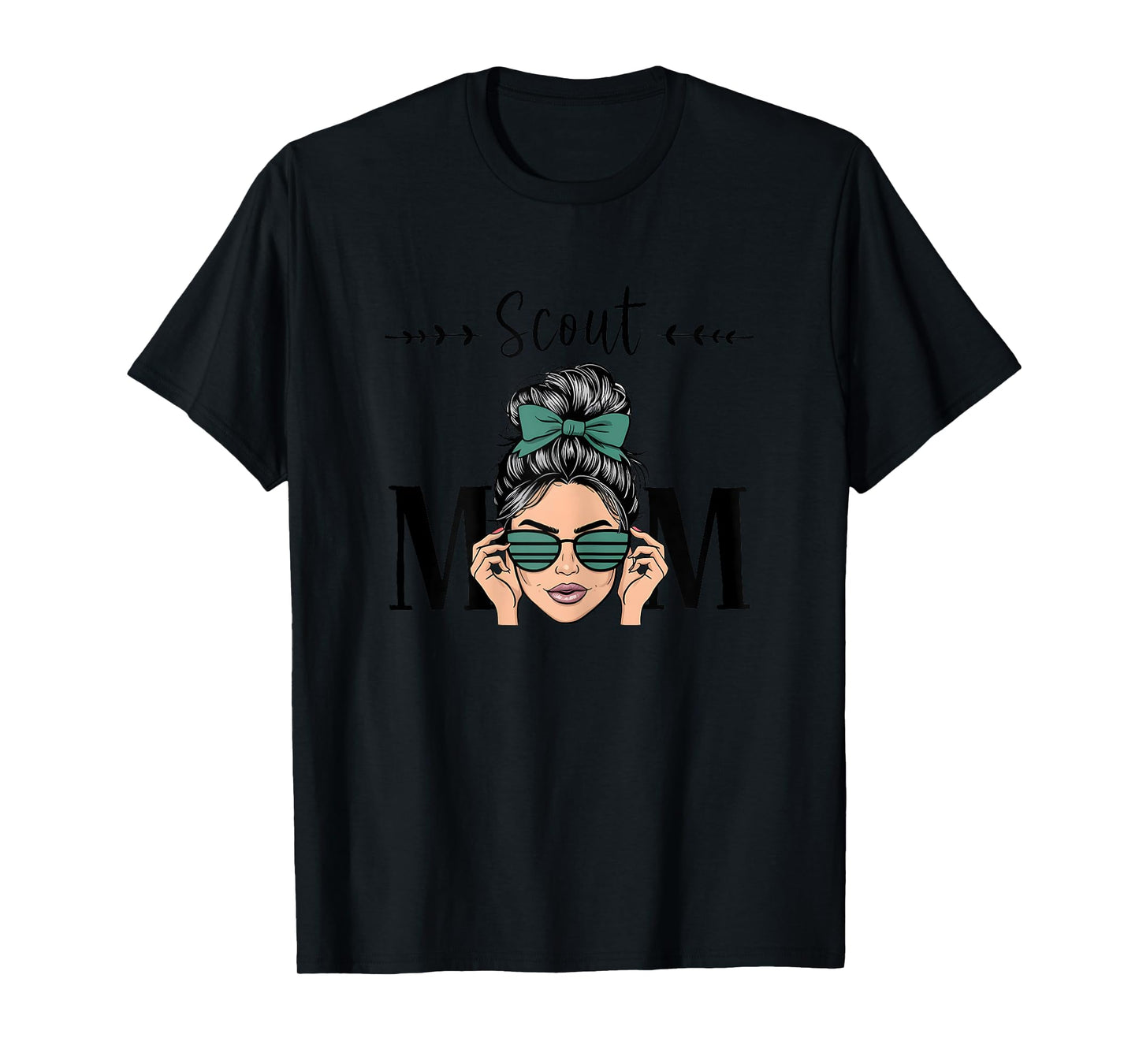 Scout Mom Life Messy Bun Hair Scouting T-Shirt