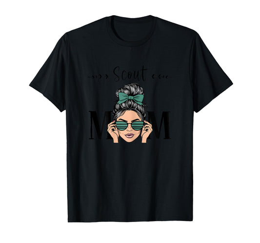 Scout Mom Life Messy Bun Hair Scouting T-Shirt