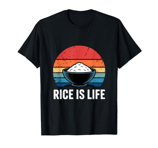 Rice Is Life Retro Vintage Sunset T-Shirt