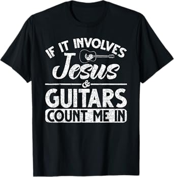 Musician Guitar Music Guitarist Gift Christian Jesus T-Shirt