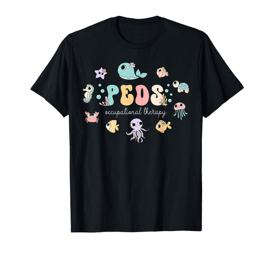 PEDS Occupational Therapy Ocean Animal Pediatric OT Therapy T-Shirt