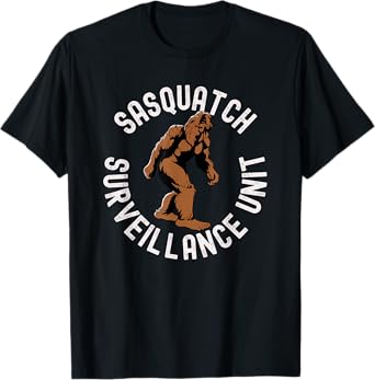 Funny Bigfoot Sasquatch Surveillance Unit, Cryptid Hunters T-Shirt