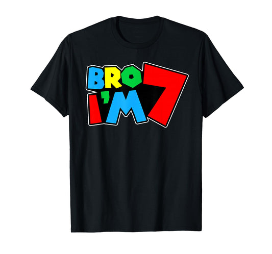 7th Birthday Boy Bro I’m 7 Year Old Video Gamer Seven Bday T-Shirt
