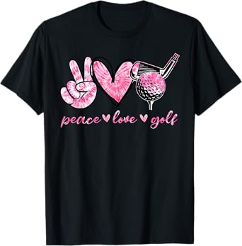 Funny Peace Love Golf Player Sport Lovers T-Shirt
