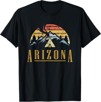Vintage Arizona Mountains Camping Campfire Retro T Shirt T-Shirt