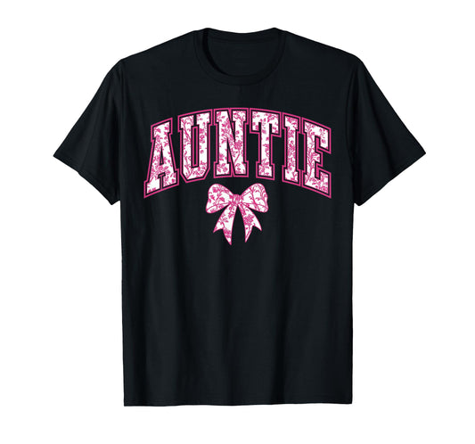 Auntie Coquette Bow Pink Aesthetic Mother's Day Aunt T-Shirt