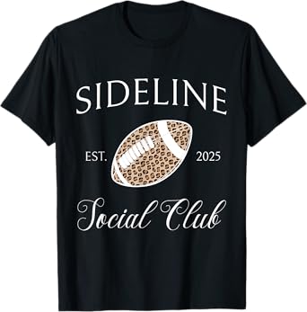 Sideline Social Club, Leopard Football Mom T-Shirt