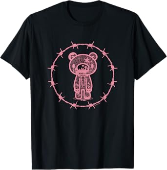 Gloomy Bear The Naughty Grizzly Barbed Wire Circle Halloween T-Shirt