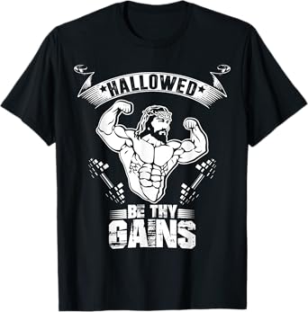 Mens Jesus Bodybuilding T Shirt - Funny Jesus Weight Lifting Tee XL Purple