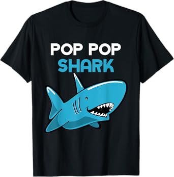 Pop-Pop Shark Funny Family Grandpa PopPop T-Shirt