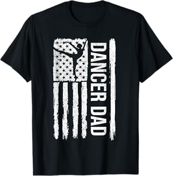 Mens Dance Dad Proud Dancer Dad American Flag Fathers Day T-Shirt