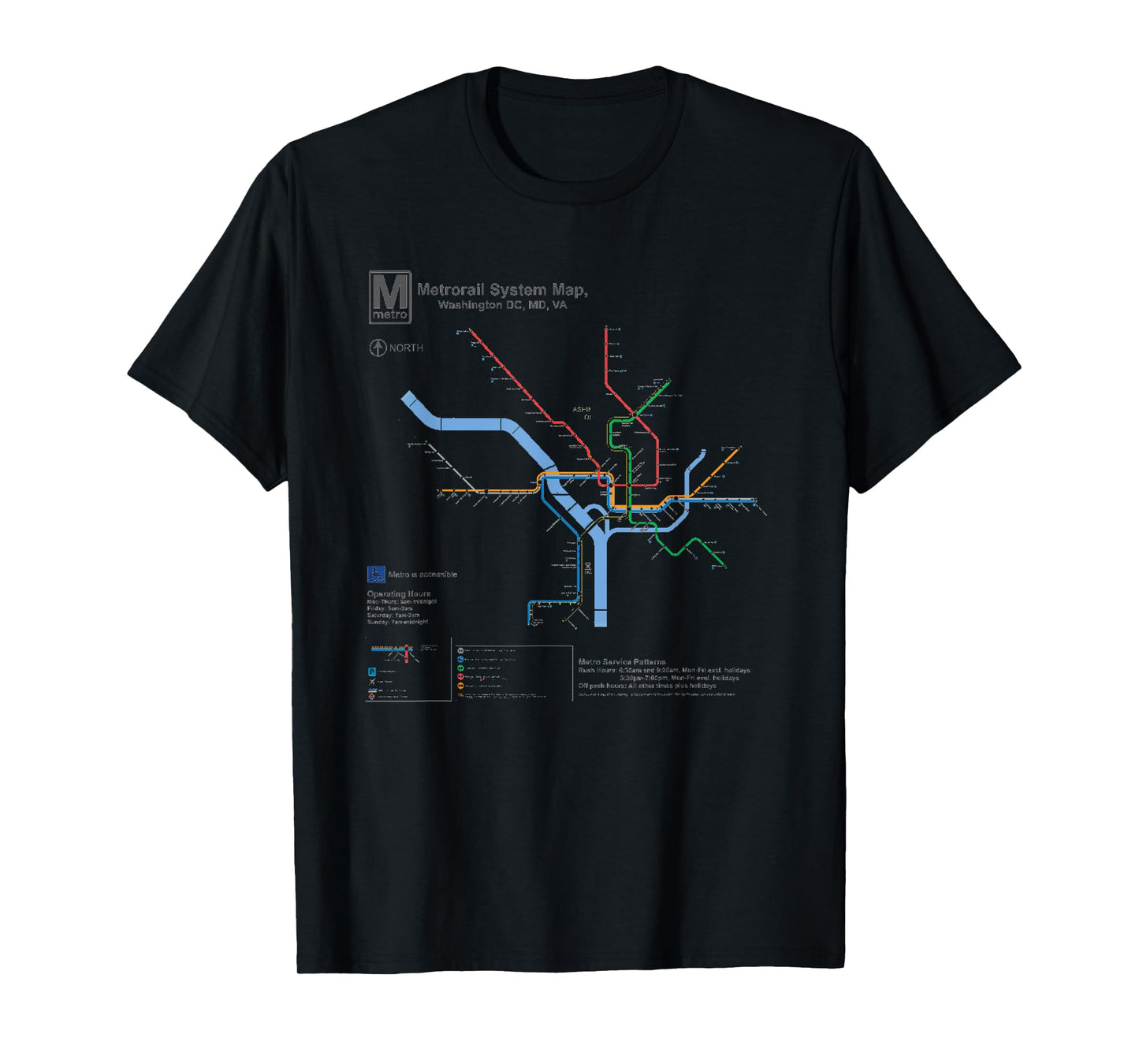 Metro Map Washington DC T-Shirt