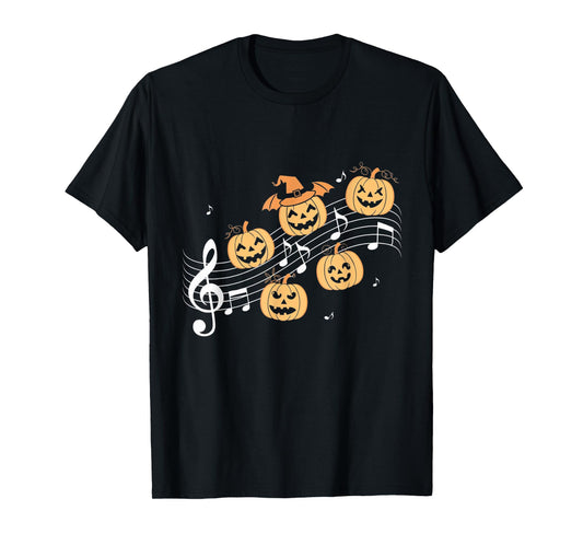 Music Note Pumpkin Fall Music Teacher Halloween Costume T-Shirt