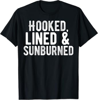 Sunburned Gift For Fisherman Short Funny Fishing Puns T-Shirt