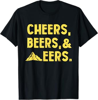 Vintage Cheers Beers And Mountaineers Fun Sports Meme Men T-Shirt