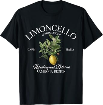 Vintage Limoncello Refreshing Lemon Graphic Italy Vacation T-Shirt