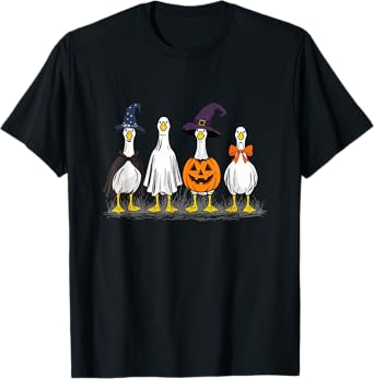 Boo Ghost Goose Halloween Goose Spooky Season SIlly Goose T-Shirt
