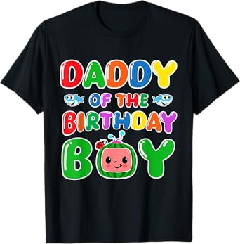 Daddy Of The Birthday Boy Funny melon Family Party Matching T-Shirt
