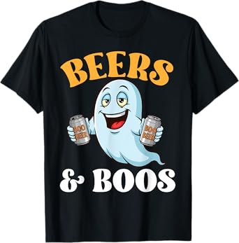 Beers and Boos Funny Ghost Halloween Drinking Party Look T-Shirt