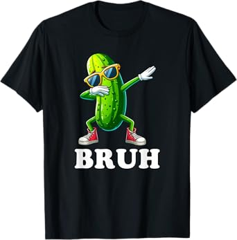 Dabbing Pickle Dancing Funny Pickle Bruh Meme Cucumber Lover T-Shirt