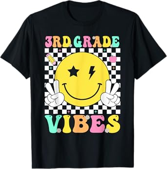 3rd Grade Vibes Teacher Kids Third Grade Team Back To School T-Shirt