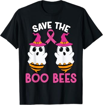 Save The Boobees Boo Bees Breast Cancer Awareness Halloween T-Shirt