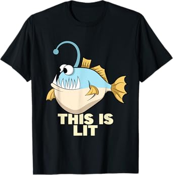 This Is Lit Angler Fish Monster Fishing Fisherman Anglerfish T-Shirt