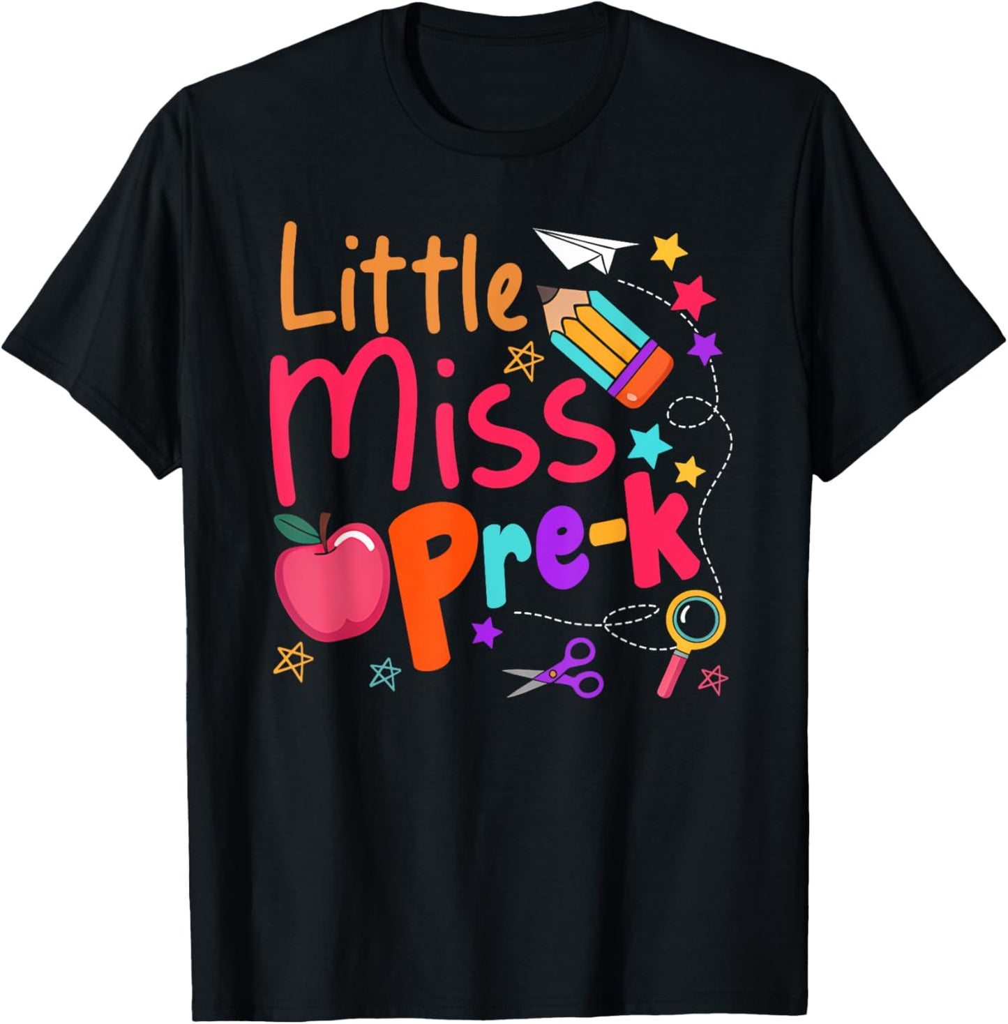 Little Miss Pre-k First Day Of School Back To School Girls Kids T-shirt by TeeBrew