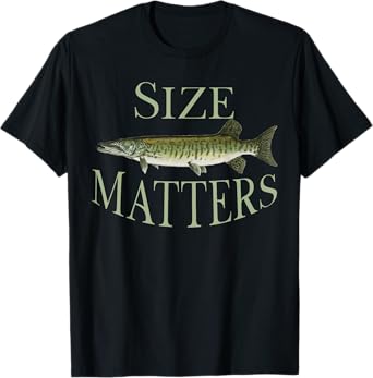 Musky Fishing Size Matters Funny Fisherman Humorous Pun Gear T-Shirt