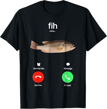 “Fih” Funny Misspelled Fish Meme Gen Z Humor Women Men Kids T-Shirt