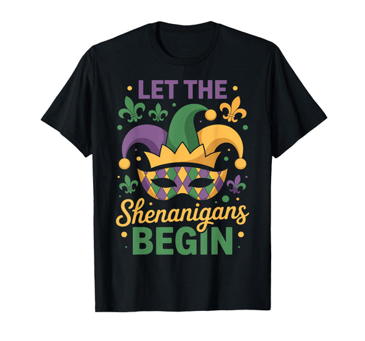 Let The Shenanigans Begin Mardi Gras 2025 Lips New Orleans T-Shirt