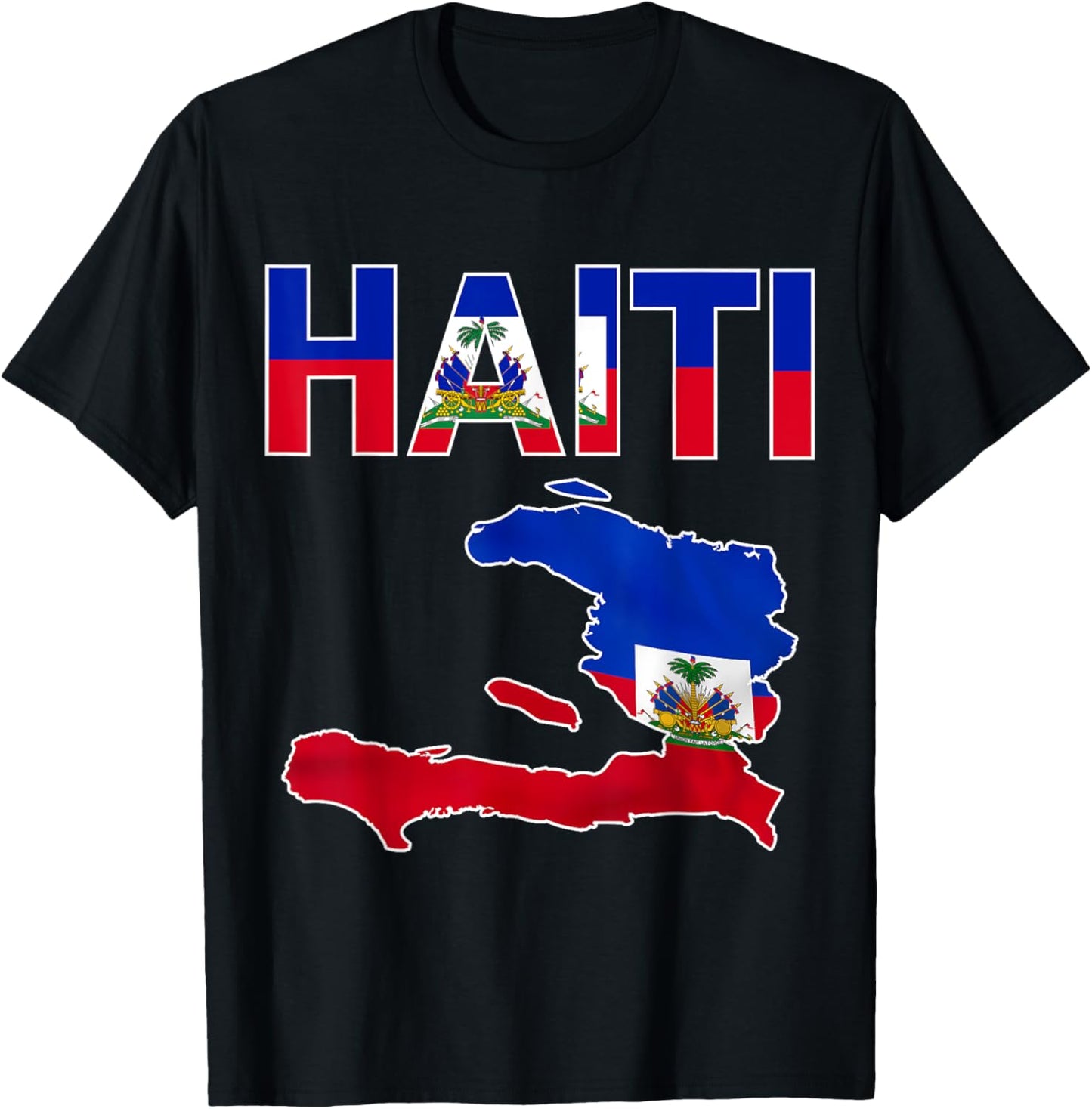 Happy Haitian Flag Day Cool Haiti Flag Map Haitian Pride T-Shirt