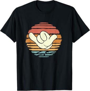 Disney Mickey And Friends Hand Shaka Sign Sunset Vintage T-Shirt