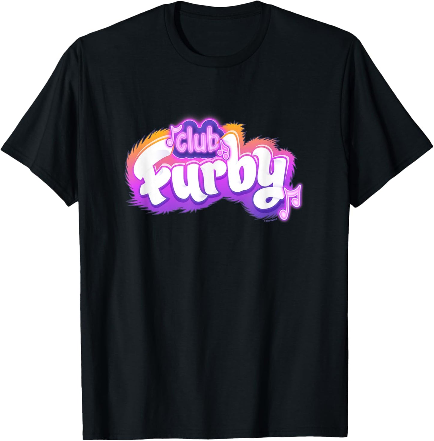 Furby Club Furby Colorful Gradient Musical Notes Furry Logo T-Shirt