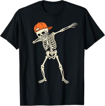 Halloween Shirts Cool Teen Boys Skeleton Dab Mens Halloween T-Shirt