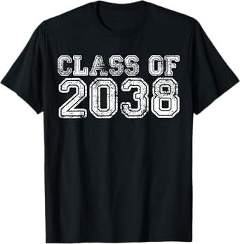 Class Of 2038 Grow With Me First Day Of School Graduation T-Shirt