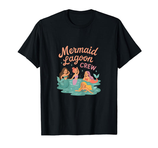 Beach Squad Mermaid Lagoon Crew Sea Life Art T-Shirt