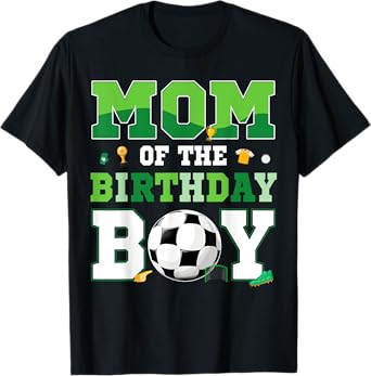Dad And Mom Of The Birthday Boy Soccer Birthday Family T-Shirt