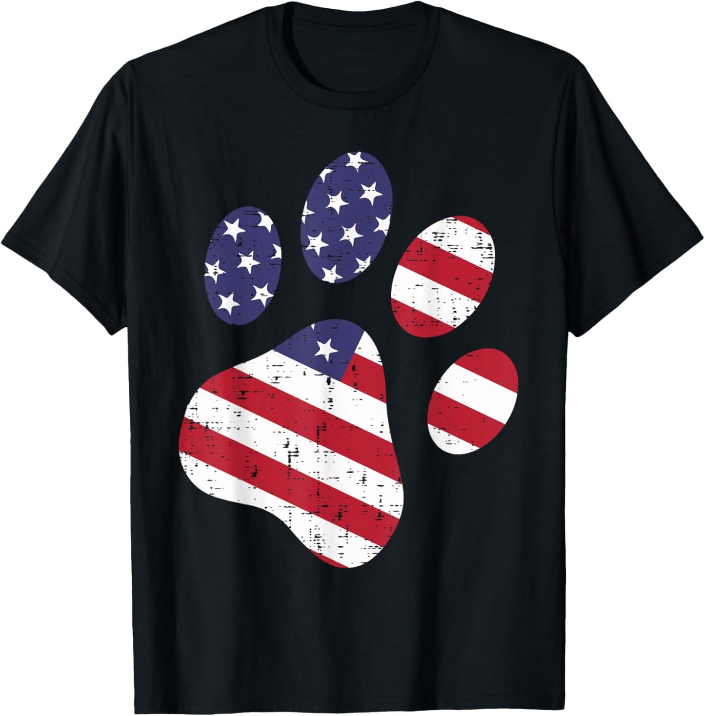 Dog Paw Print American Flag USA Cute 4th Of July Fourth Dogs T-Shirt