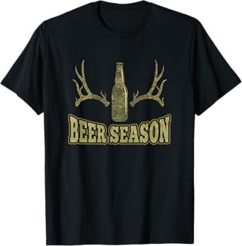 Beer Season Design Funny Camo Deer Hunting Pun For Hunters T-Shirt
