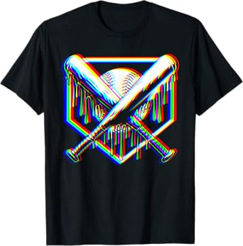 EDM Baseball Drip Boys Rave Home Plate Men Ice Cream Youth T-Shirt