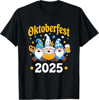 Funny Oktoberfest 2025 Gnome Beer Pretzel Wizard Bavarian T-Shirt