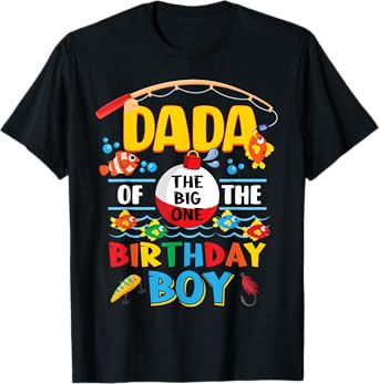 Dada of The Big One Fishing 1st Birthday Ofishally Family T-Shirt