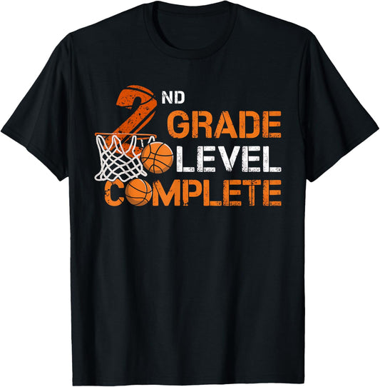 2nd Grade Level Complete Basketball Last Day Of School Boys T-shirt by TeeBrew