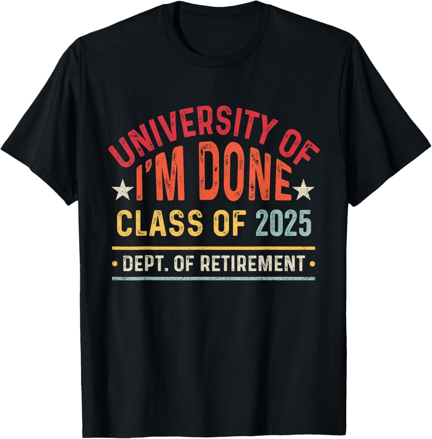 Teacher University Of I'm Done Retirement Class Of 2025 T-Shirt
