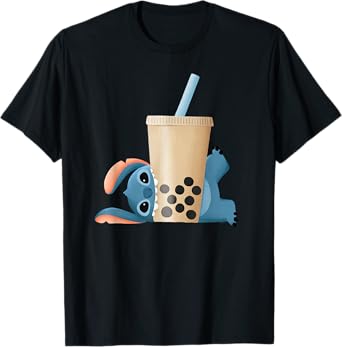 Disney Lilo & Stitch AANHPI AAPI Stitch's Boba Bubble Tea T-Shirt