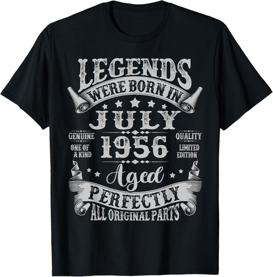 Legends Were Born In July 1956 Vintage 69th Birthday Men Dad T-shirt
